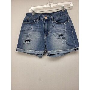 SIGNATURE Levi Strauss Womens Shorts Blue 6 Denim Stretch Cutt-Offs  Hot Pants
